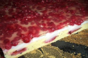 Prajitura cu fructe, crema de vanilie si frisca
