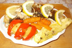 Pastrav cu legume la cuptor