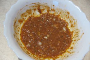 Pui la cuptor, umplut cu legume, ciuperci si orez