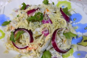 Salata de fasole galbena cu iaurt si mozzarella