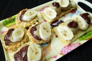 Foietaj cu crema banane si nutella