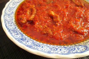Rosii prajite cu ardei copt si carne de vita