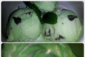 Inghetata de menta cu ciocolata amaruie