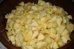 Desert prajitura cu mere, biscuiti si budinca (fara coacere)
