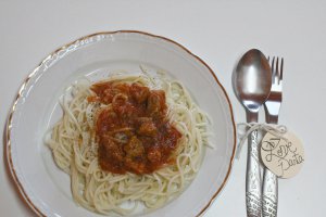 Spaghete cu carne de porc