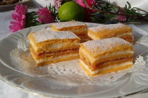 Prajitura cu foi cu bulion si crema de lime