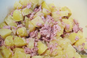 Salata de cartofi cu ton si branza pufoasa de la Delaco
