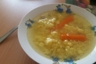 Supa de gaina cu galuste de gris