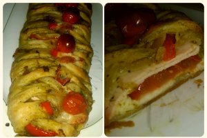 Rulada "cosiță" cu pesto