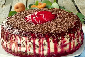 Tort cu crema mascarpone si gem de caise - Reteta cu numarul 500