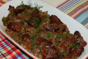 Varza bicolora calita cu afumatura