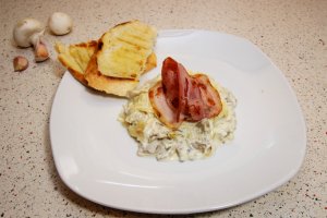 Foi lasagna cu ciuperci,praz si bacon