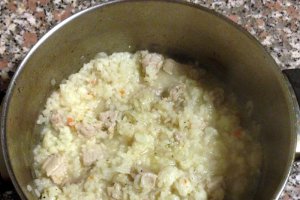 Orez cu carne de porc si conopida