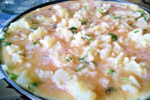 Fritatta cu ceapa verde si cartofi