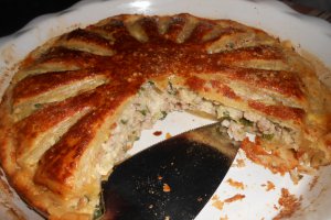 Placinta cu carne si ceapa verde