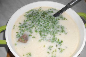 Ciorba a la grec cu gat de curcan
