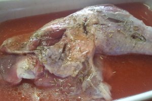 Pulpa de curcan  la cuptor cu miere, lamaie si vin
