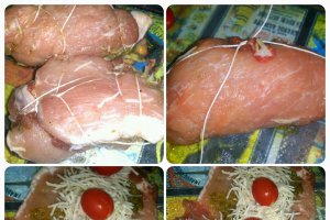 Rulada de carne cu pesto si rosii cherry