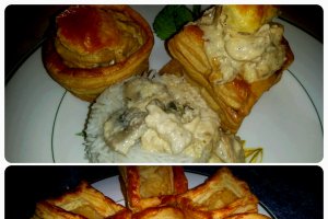 Vol-au-vent cu pui și ciuperci
