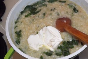 Risotto cremos cu sofran si baby spanac