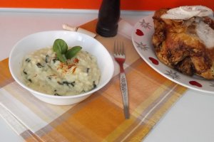 Risotto cremos cu sofran si baby spanac