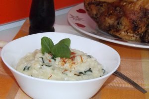 Risotto cremos cu sofran si baby spanac