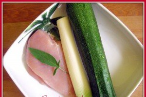 Spaghetti de pui cu praz si zuchinni
