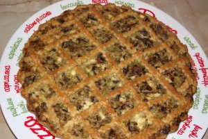 Tarta cu telemea, praz si ciuperci de padure