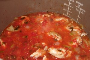 Tocanita de ardei copt si piept de pasare, la multicooker