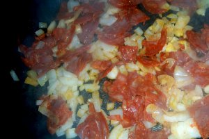 Gratin de cartofi cu chorizo și Morbier