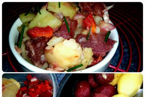 Salata de cartofi bicolora