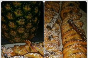 Mini Ștrudel "cosiță" cu ananas