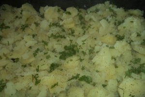 Cartofi gratinati cu branza,cascaval si parmezan Delaco