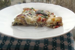 Omleta cu ardei si ciuperci