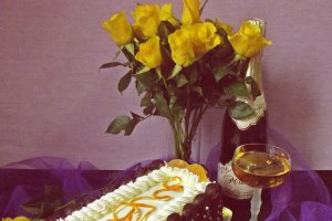 Tort cu jeleu de şampanie şi cremă de portocale