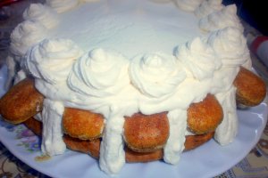 Tort cu piscoturi, mascarpone si fructe tropicale