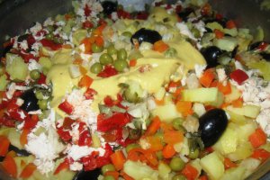 Salata de pui cu legume si maioneza