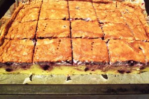 Prajitura cu iaurt si dulceata de coacaze negre