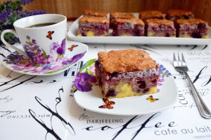 Prajitura cu iaurt si dulceata de coacaze negre
