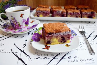 Prajitura cu iaurt si dulceata de coacaze negre