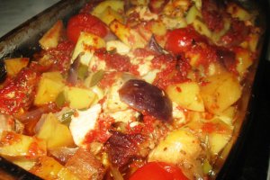 Cartofi copti cu carne