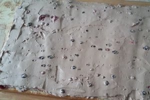 Prajitura cu crema de ciocolata si mix de fructe