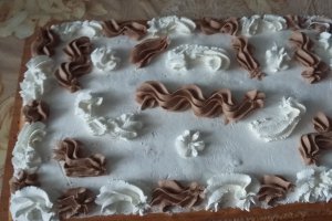 Prajitura cu crema de ciocolata si mix de fructe