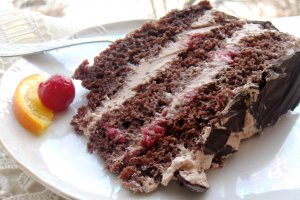 Tort Eva (cu zmeura, portocala si ciocolata)