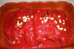 Ceafa de porc cu sos, la cuptor