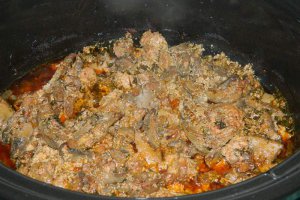 Ficatei de pui cu ciuperci la slow cooker Crock-Pot 3.5 L