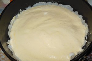 Prajitura cu crema de vanilie, frisca si sos de fructe