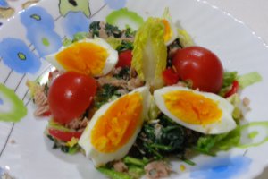 SALATA CU RUCOLA , TON SI OUA