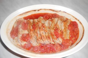 Cotlet de porc cu rosii cherry la cuptor