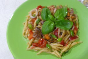Fructe de mare cu pesto si paste proaspete